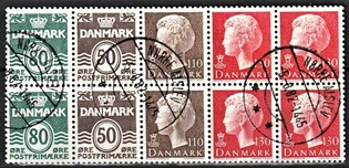 FRIMÆRKER DANMARK | 1979 - AFA HS 3 - Hæftesammentryk - Dobbeltstribe - stemplet